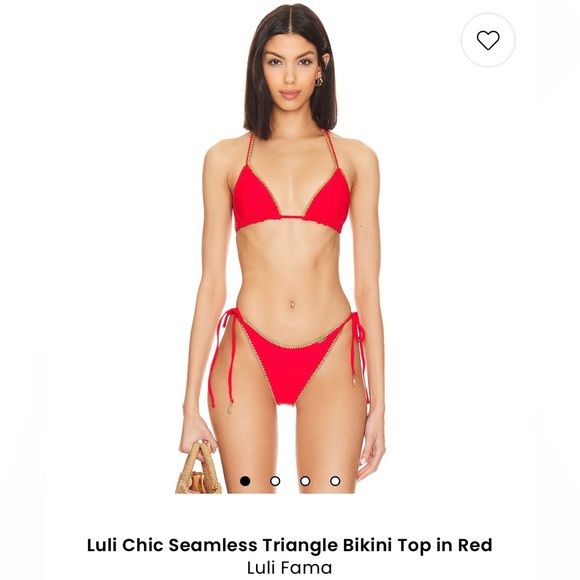 REVOLVE Other - Luli Fama Red Seamless Triangle Bikini Top and bottoms